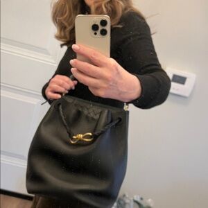 Bottega Veneta Black Leather Shoulder Bag